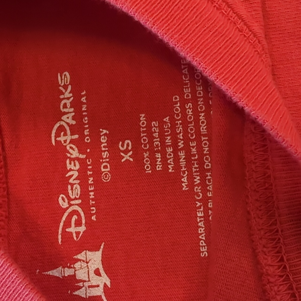 Disney Parks Disneyland Resort Puff Print Spirit Jersey Size XS Coral White EUC - Picture 4 of 9